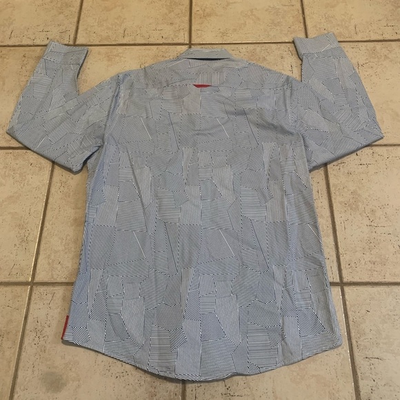 Jermyn & Bond Men's Modern Fit Geometric Print Button Down Shirt - Size Large - Picture 4 of 6